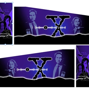 Arcade1up arcade 1up Pinball decal wrap sticker 8 Piece set The X-Files