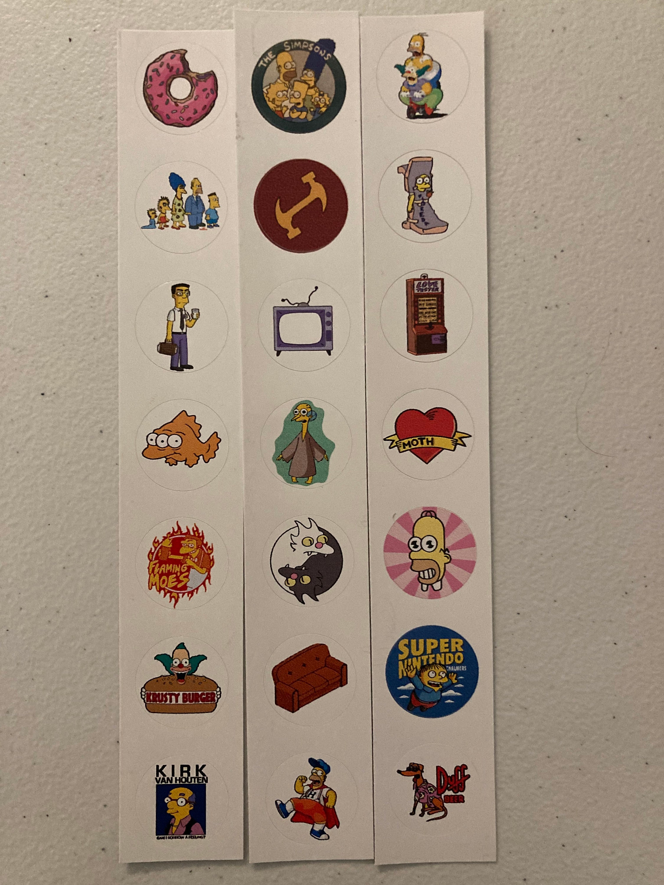 Arcade Button Inserts Stickers The Simpsons arcade1up 1up 21 sticker set