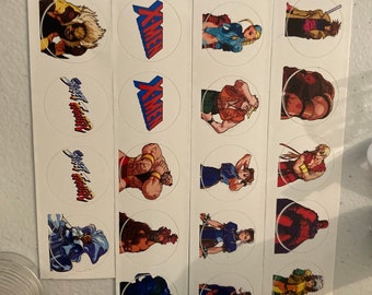 Arcade Button Inserts Stickers X-Men Vs Street Fighter arcade1up 1up
