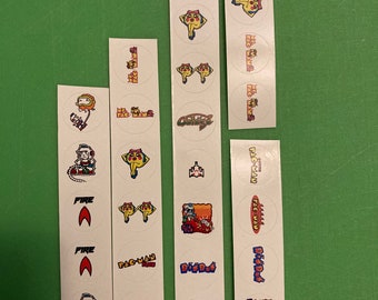 Ms Pac Man DigDug Galaga 32 arcade button sticker decal inserts set Arcade1up 1up for your modded upgrade cabinet