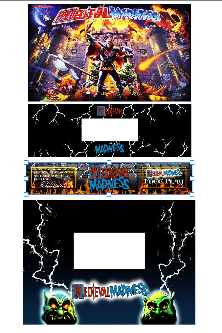 Arcade1up Arcade 1up Pinball Decal Wrap Sticker 8 Piece Set Etsy UK