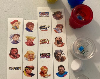 Arcade Button Inserts Stickers Street Fighter arcade1up mod "BeatUp" versión