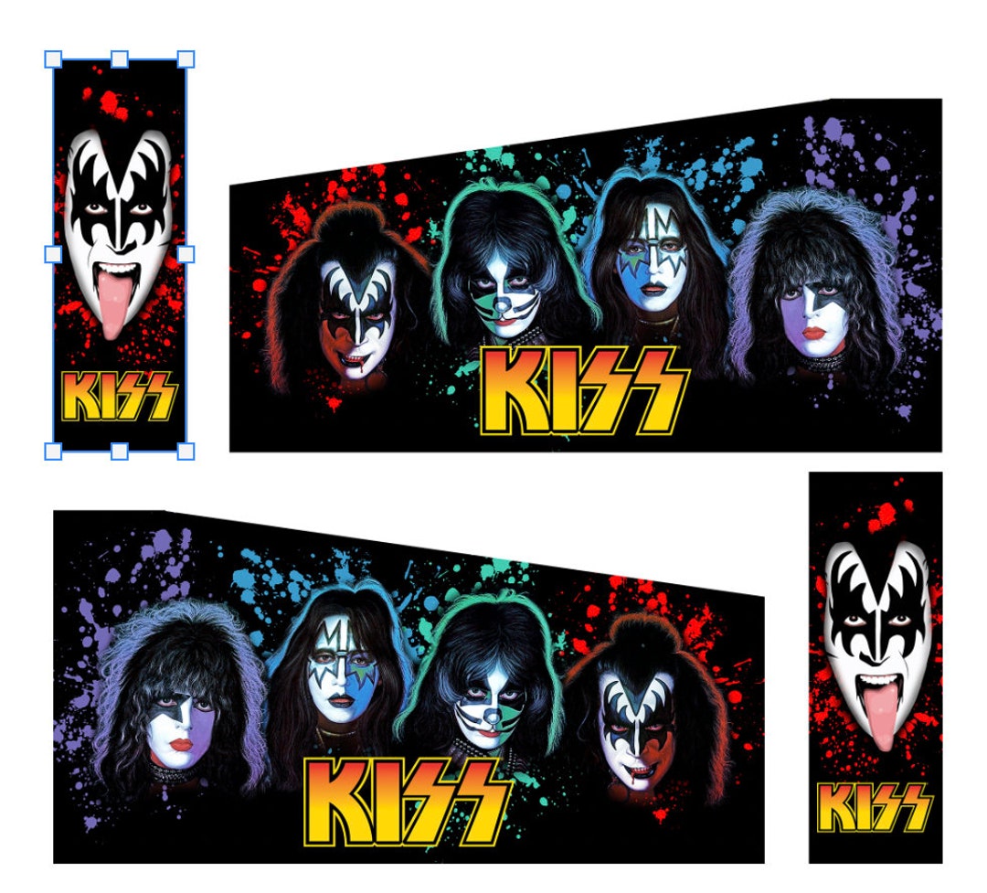 Arcade1up Arcade 1up Pinball Decal Wrap Sticker 8 Piece Set Kiss - Etsy