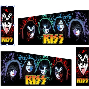 Arcade1up arcade 1up Pinball decal wrap sticker 8 Piece set Kiss