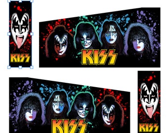 Arcade1up arcade 1up Pinball decal wrap sticker 8 Piece set Kiss