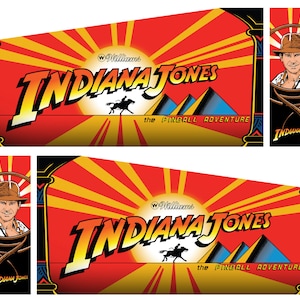Arcade1up Arcade 1up Flipper Aufkleber Wrap Sticker 8 Stück Set Indiana Jones