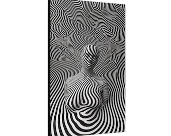Optical Illusion Art: Abstract Woman Silhouette, op art, optical illusion, art prints, home decor, office decor