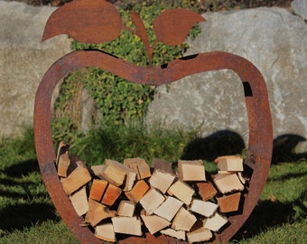 Holzgestell Apfel Holzlager Edelrostholzgestell Metallgestell Apple