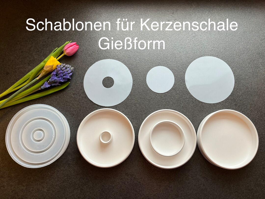 Schablonen Set für Silikon Gießform // Kerzenschale Gießform Etsy.de