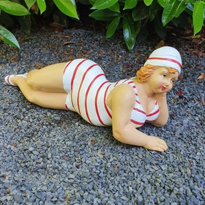 Garden figure lying bathing beauty figure 37 cm long, figure for the garden