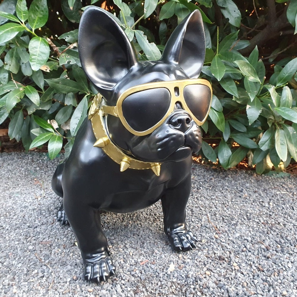Hunde Figur Französische Bulldogge Figur stehend schwarz
