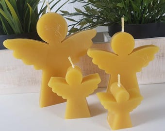 Beeswax Angel Candles, Set of 4, 12 cm – Candles made from 100% beeswax