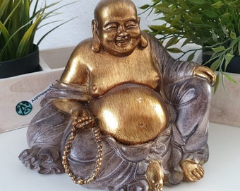 Sitting Buddha figure with big belly 17 cm