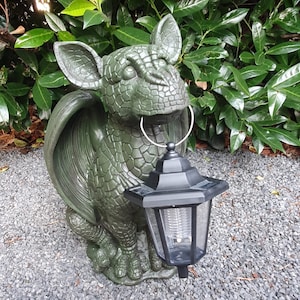 Garden figure dragon figure with lantern 45 cm