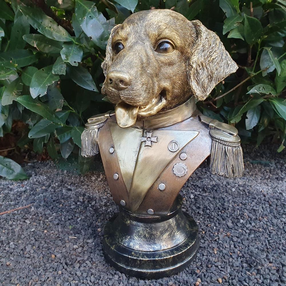 Garden figure General bust dog figure 34 cm, figure for the garden