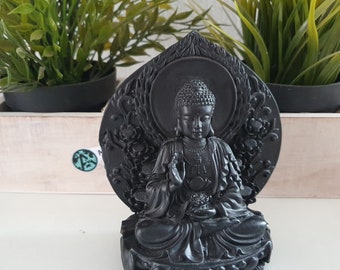 Buddha Figuren sitzt auf Lotusthron 14 cm