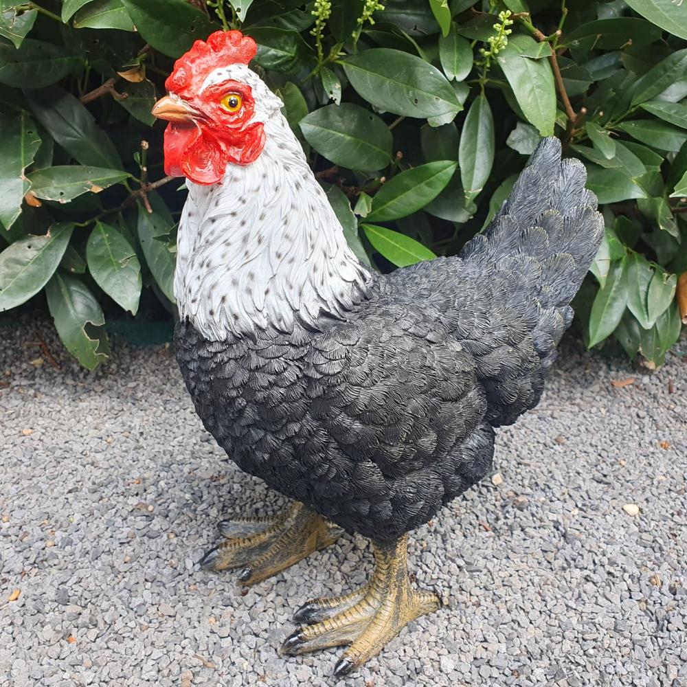 4 Piquets De Jardin Métal Forme Poule Et Poussins Noir - Décoration Extérieure Pour Pelouse, Terrasse, Balcon - 4
