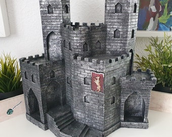 Castello medievale del cavaliere oscuro 38 cm per figure di cavalieri