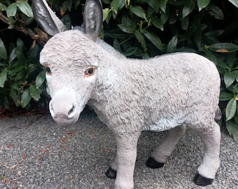 Figura de burro de jardín de 50 cm: figura de animal detallada para la decoración de parterres y terrazas.