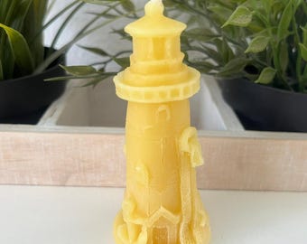 Bivaxljus fyr 10 cm — smalt maritimt ljus, handgjutet ljus, maritim dekoration, Tillverkad i Tyskland
