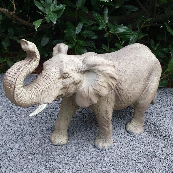 Figurine de jardin éléphant 41 cm décoration de jardin résistante aux intempéries en résine synthétique