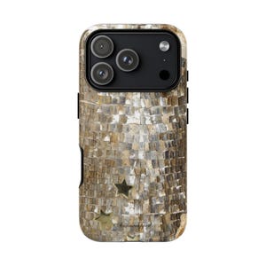 Funda para iPhone con mosaico dorado brillante
