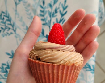 Strawberry Cupcake Moisturizing Soap - Handmade