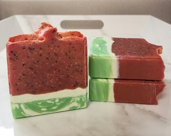 Watermelon Exfoliating Artisan Soap - Handmade