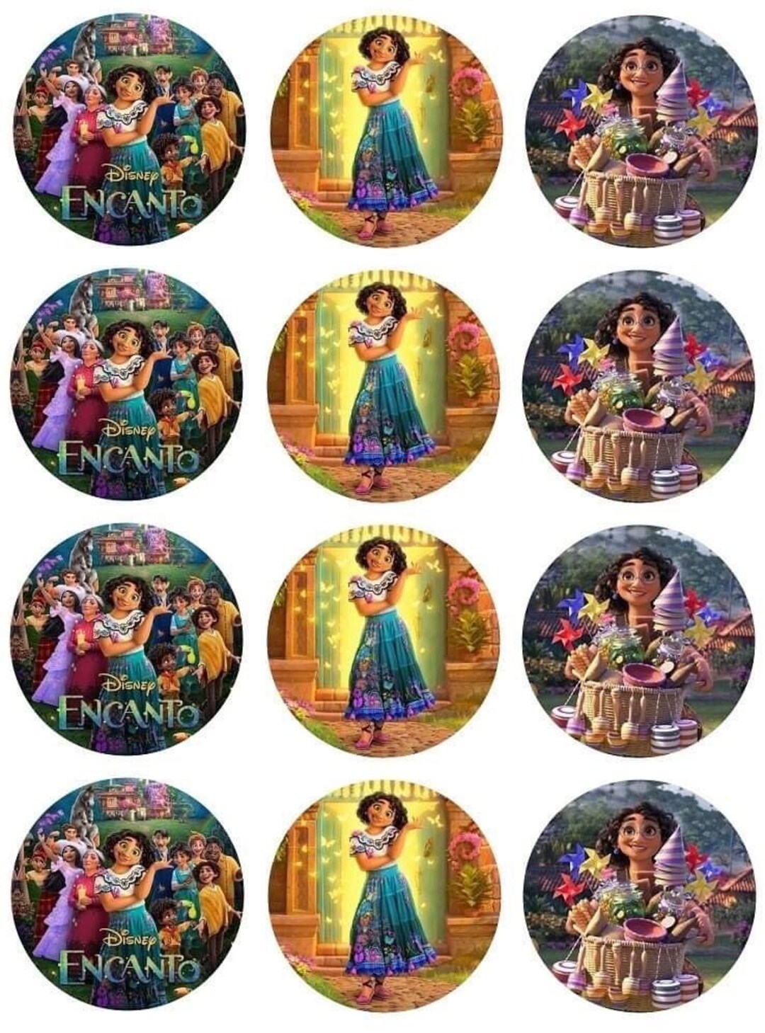 12 X Encanto Edible Cupcake Topper 4cm Wafer Paper Birthday Etsy