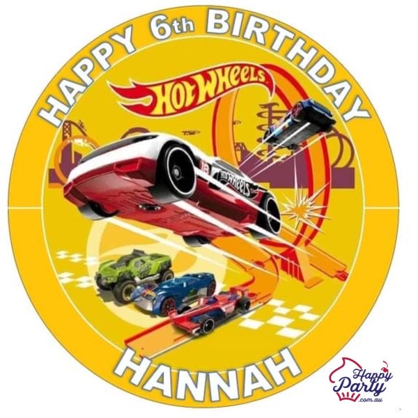 Hot Wheels Personalized Edible Cake Topper 16.5cm Image Cake Decoration