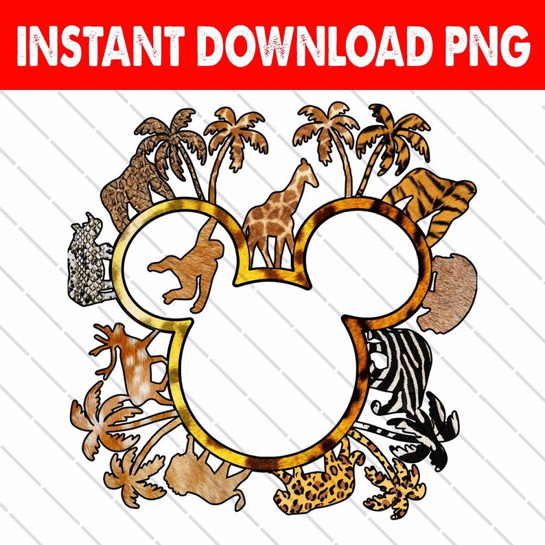 Mickey Head Safari Mode Animal Kingdom Png Mean No Worries - Etsy