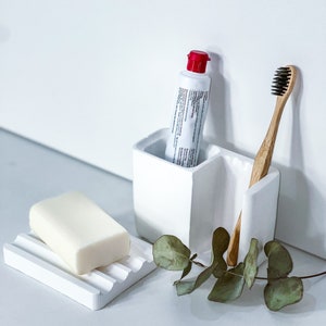 Concrete Toothbrush Holder | Bathroom caddy | Handcrafted Concrete homewares | Handmade