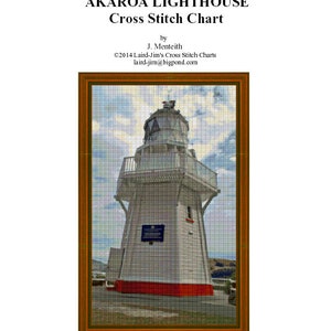 AKAROA LIGHTHOUSE- cross stitch chart