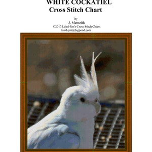 WHITE COCKATIEL - cross stitch char