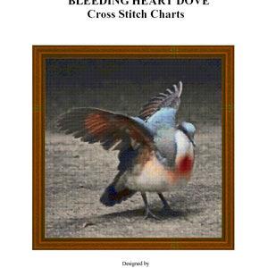 BLEEDING HEART DOVE - cross stitch chart
