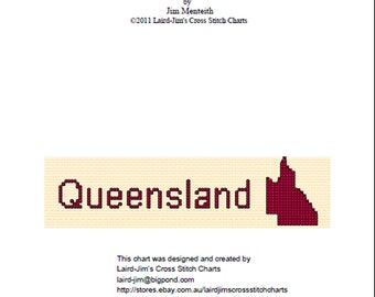 LESEZEICHEN - QUEENSLAND - Kreuzstichvorlage