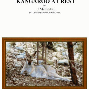 KANGAROO AT REST - cross stitch chart