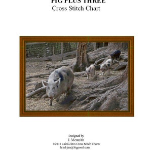 PIG PLUS THREE - cross stitch chart