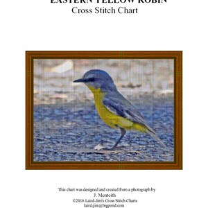 EASTERN YELLOW ROBIN - cross stitch chart