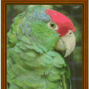 GREEN PARROT - cross stitch chart