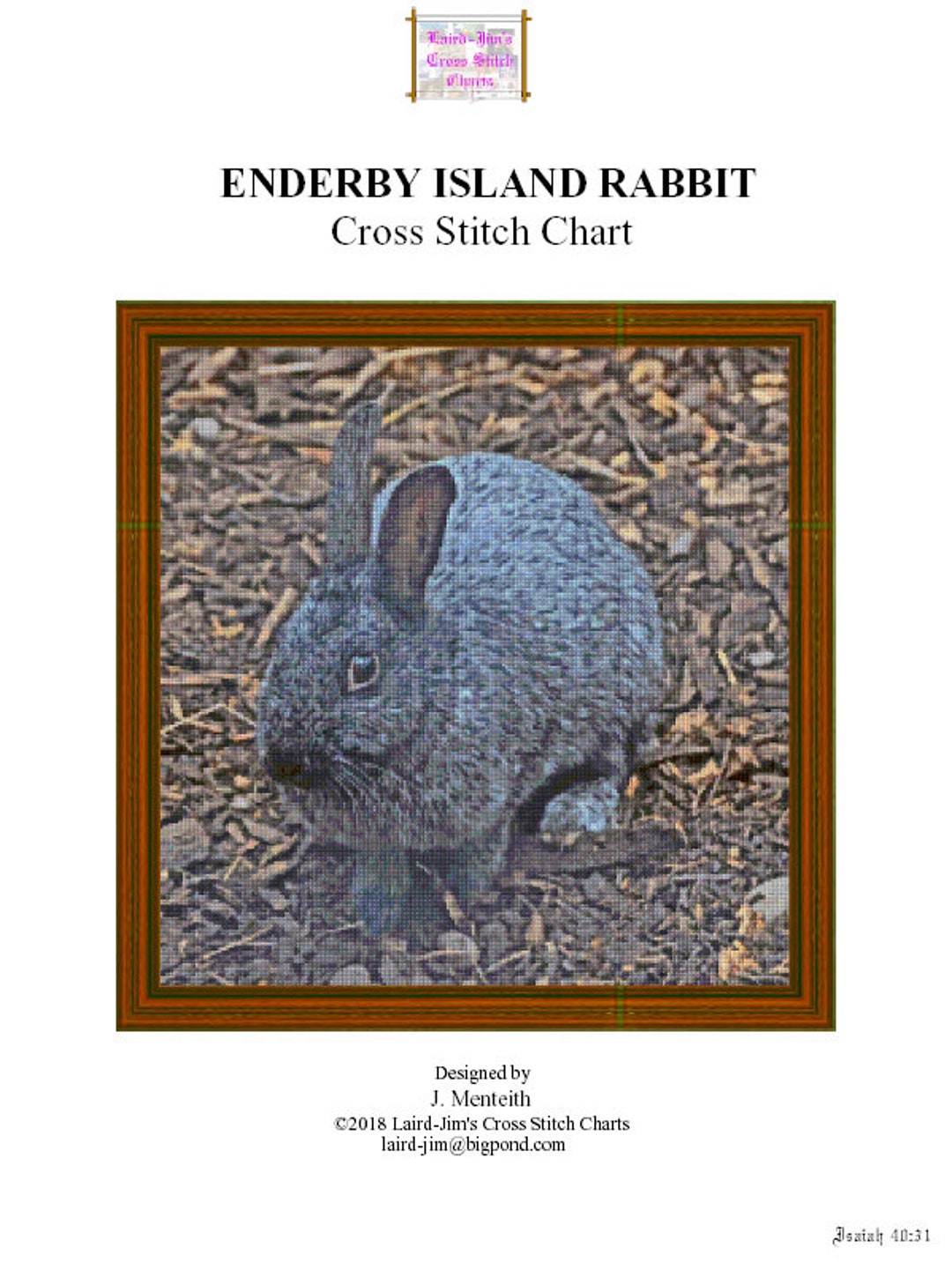 ENDERBY ISLAND RABBIT - Cross Stitch Chart - Etsy