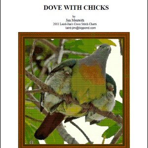 DOVE WITH CHICKS - cross stitch chart