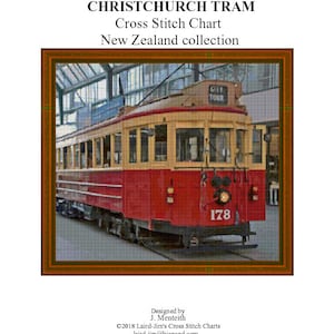 CHRISTCHURCH TRAM - Cross Stitch Chart
