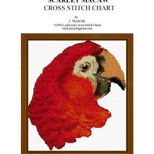 SCARLET MACAW - Cross Stitch Chart