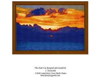 SUNSET LAKE - cross stitch chart