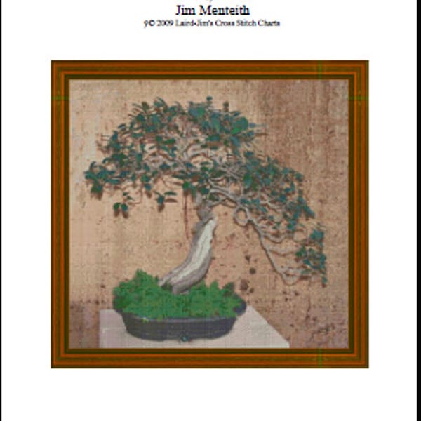 Bonsai PORT JACKSON FIG - cross stitch chart