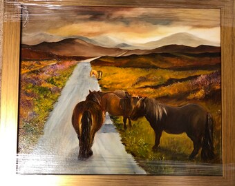 South Uist  ponies 25” x 21” x 1”