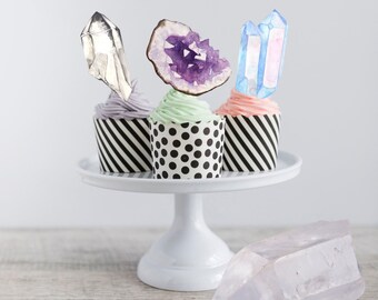 Crystal Toppers, Crystal Cupcake Toppers, Boho Party, My Little Pony Party, Unicorn Party