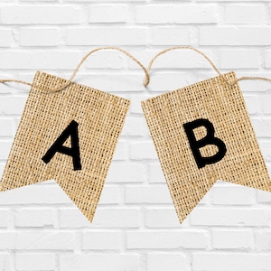 Custom Faux Burlap Banner: A-Z Letters (Digital File)