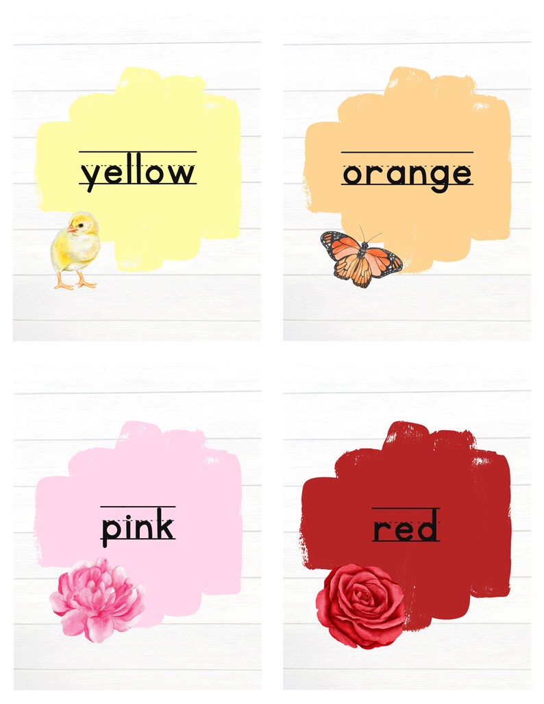 Shiplap Color Name Wall Cards Printable, Color Names Etsy
